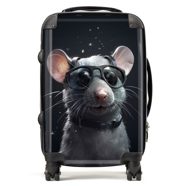 Warren Reed Splashart Rat In Glasses Suitcase