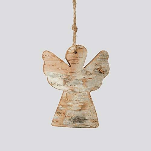 4Pcs Wooden Christmas Hanging Ornaments, Brown Handcrafted Angel Decorations for Trees, Doors and Home Displays image 4