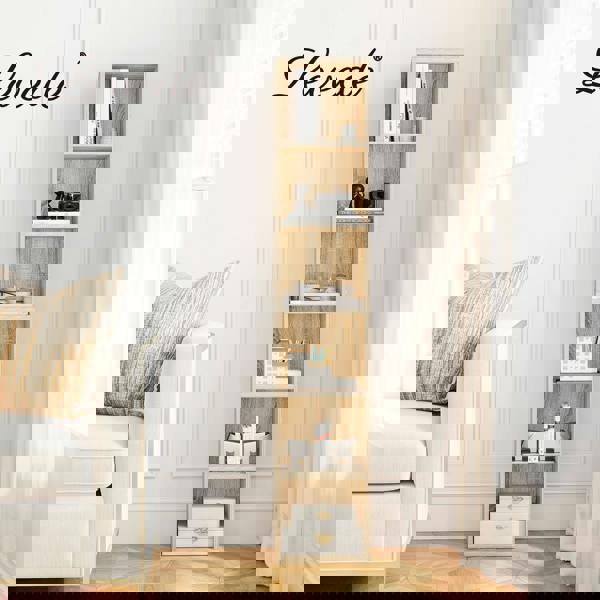 Levede Bookshelf 6 Tier Bookcase Shelves Tall Narrow Storage Display Shelving