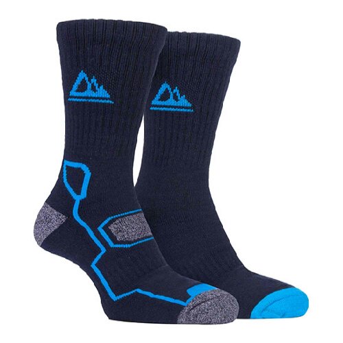 Storm Bloc 2 Pack Mens Super Soft Bamboo Trekking Hiking Socks for Boots - 6-11 UK - Navy Blue