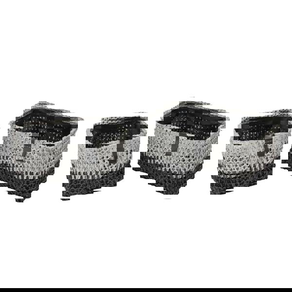 JVL Kenzi Rectangular Fabric Storage Baskets for Home Organisation, Set of 2