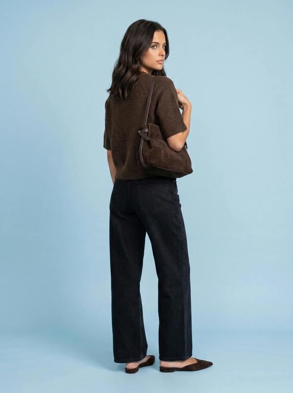 Urban Bliss Wool Short Sleeved Cardigan Chocolate
