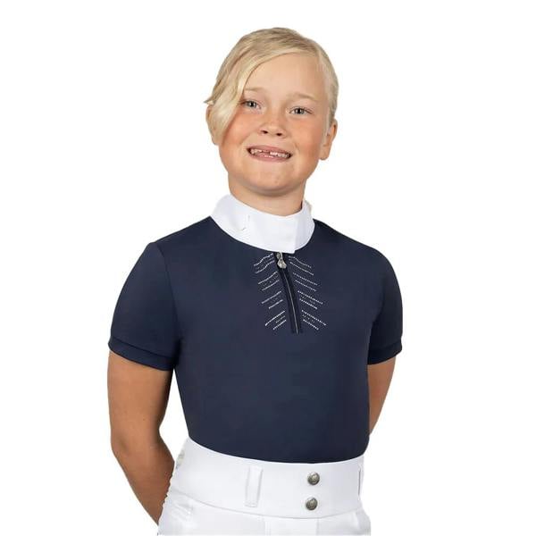 Coldstream Childrens/Kids Harthill Show Shirt - Navy - 