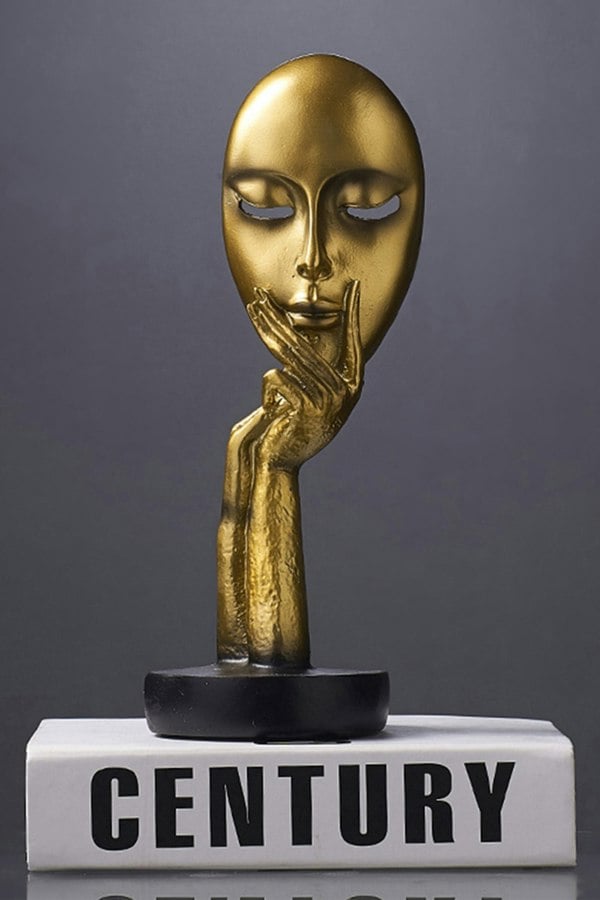 Living and Home Simple Creative Women Face Art Statue Thinker Lady Sculpture Abstract Characters Crafts Ornaments