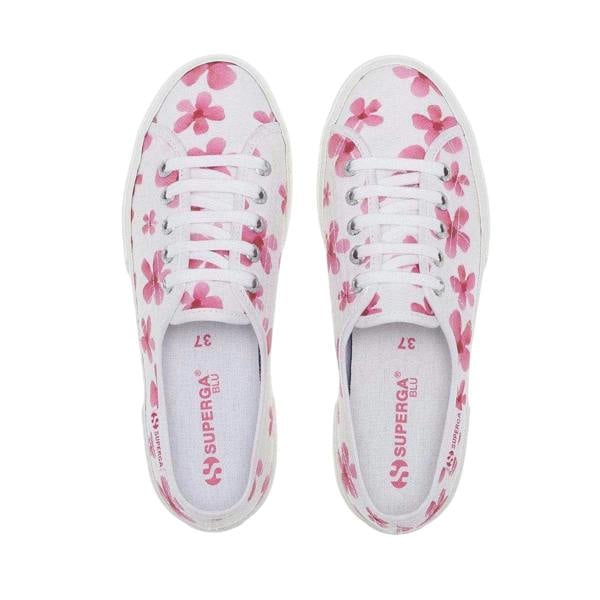 Superga Womens/Ladies 3750 Leggera Flower Trainers - White/Pink - 