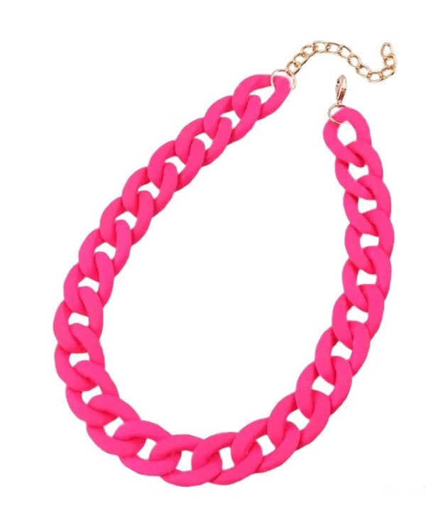 One Of A Kind Club Plain neon pink chunky chain necklace