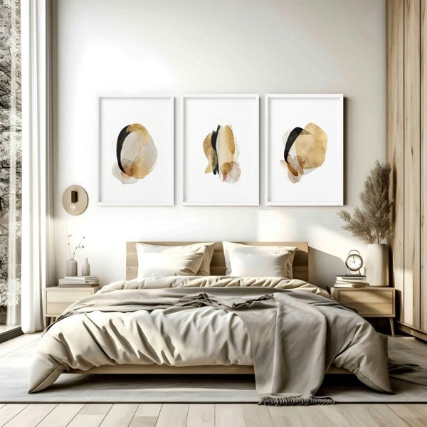 Art prints modern for bedroom | set of 3 wall art prints