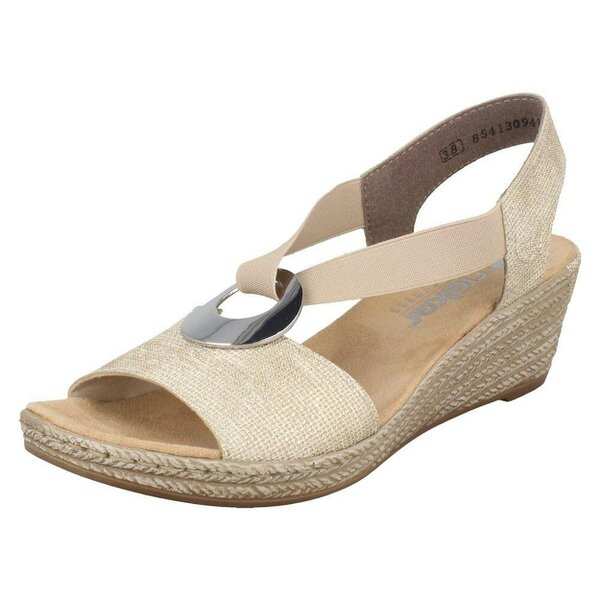 Rieker Ladies Rieker Wedge Heeled Sandals 624H6 - Multi