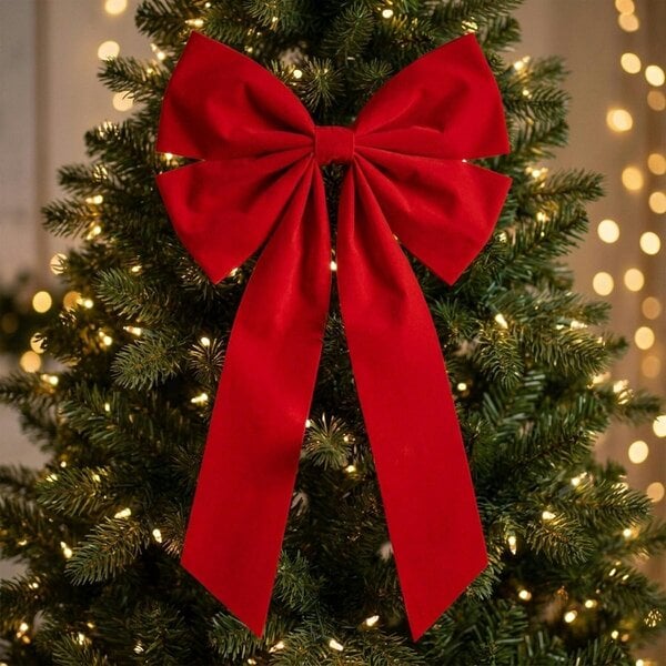Garden Greatness Oversized Velvet Christmas Tree Bow Decoration