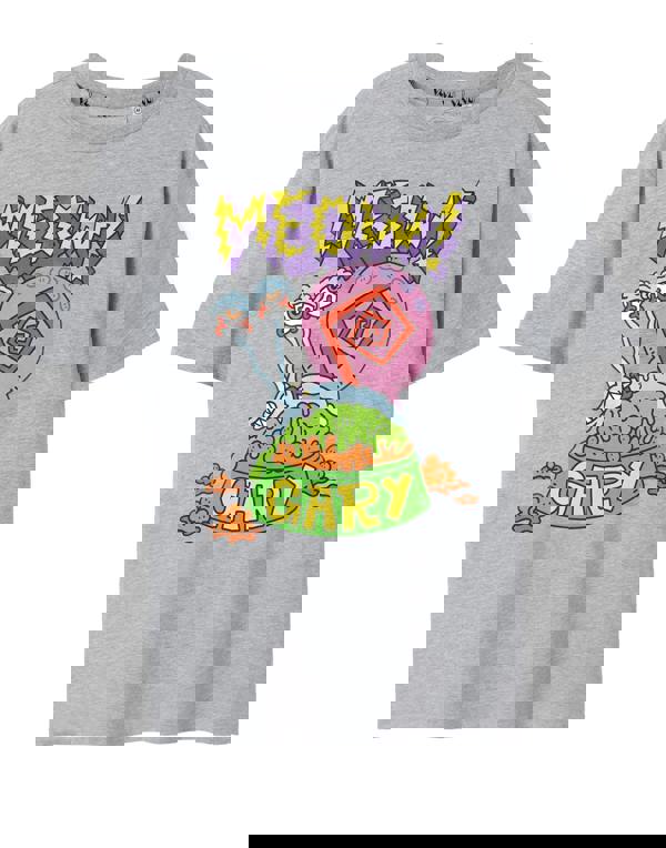 SpongeBob SquarePants Mens Grey Meow Gary Short Sleeved T-Shirt