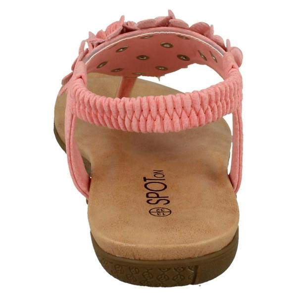 Spot On Girls Spot On Flat Flower Trim Toepost Sandals