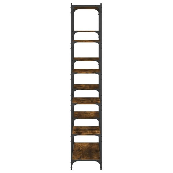 Berkfield Bookshelf Smoked Oak 100x32x170 cm Engineered Wood and Iron