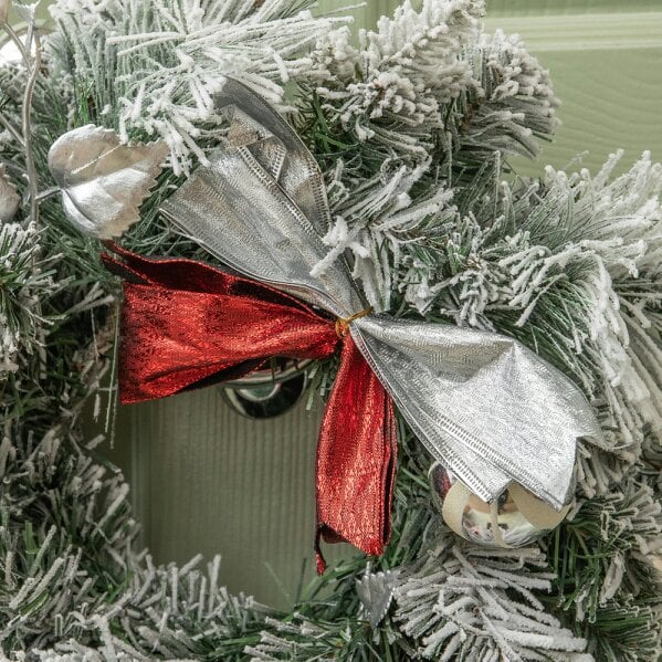 Samuel Alexander 40cm Lapland Decorated Christmas Wreath with Bow and Baubles