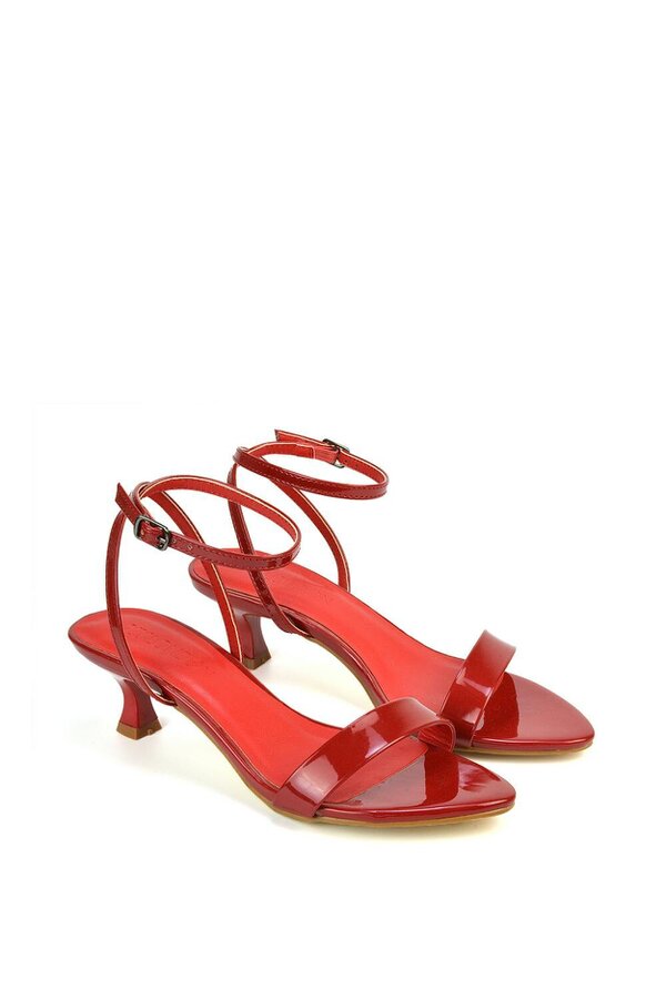 XY LONDON Kitten Low Heel Strappy Sandal Two Part Heeled Shoes
