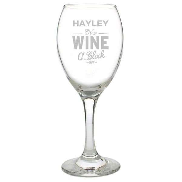 Personalised Memento Company Personalised Wine O'Clock Wine Glass