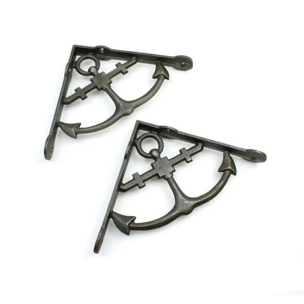 Pair of Cast Iron Anchor Shelf Brackets