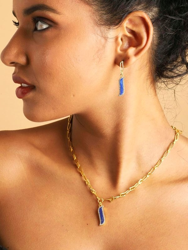 Wave Symphony Link Necklace - Blue Lapis - Lila Rasa