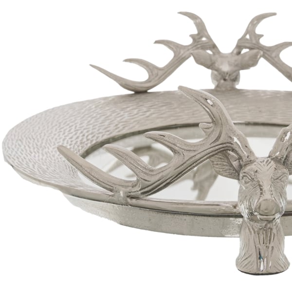 Hill Interiors Stag Head Decorative Tray - Silver