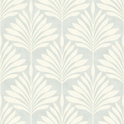 Hoopla Walls Palm Fan - Soft Blue 10m Wallpaper