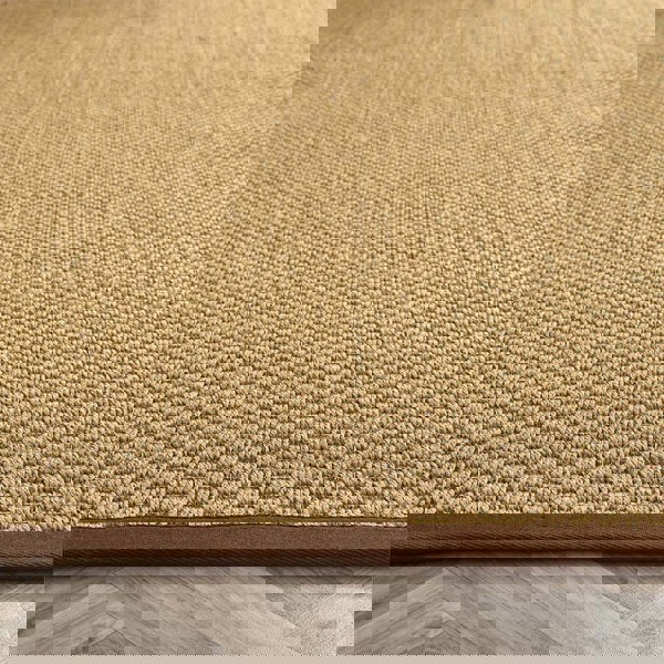 Origins Sisal Warm Natural with Dark Brown Border