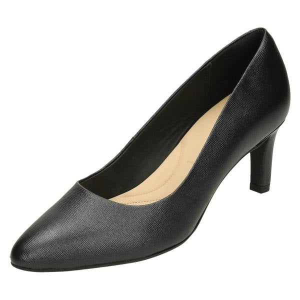 Clarks Ladies Clarks Textured Court Shoes Calla Rose