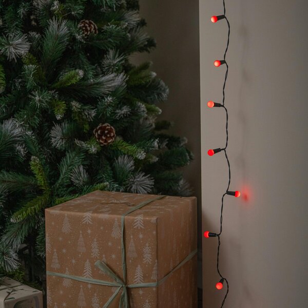 Samuel Alexander 50 LED Pearl Berry Multi-Action Christmas String Lights in Red