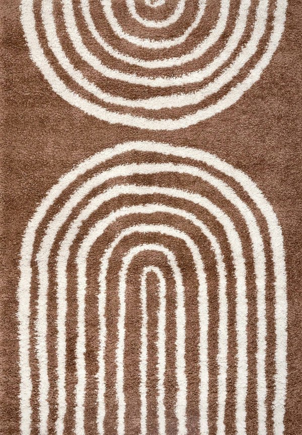Moodi Shaggy Brown Rug, 30 mm soft durable pile, underfloor heating | THE RUGS
