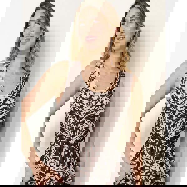 Blue Vanilla Sleeveless Shirred Dress