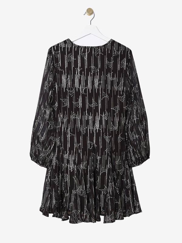 Rose & Nancy Ophelia Black Silver Mini Dress