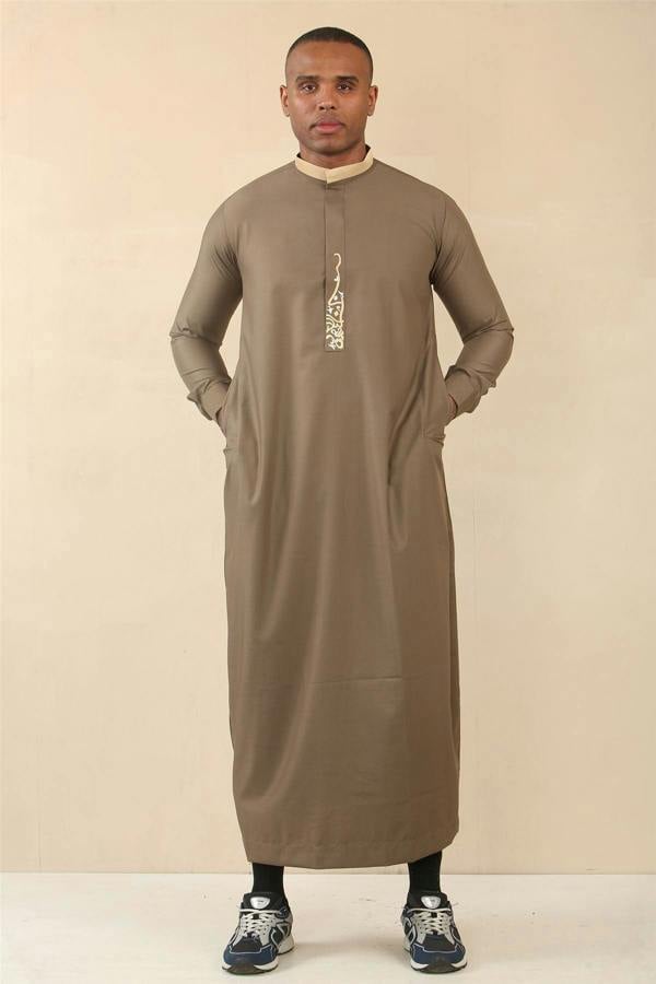 Infinity Leather Men's Thobe Arab Saudi Emirati Islamic Clothing Jubba Robe