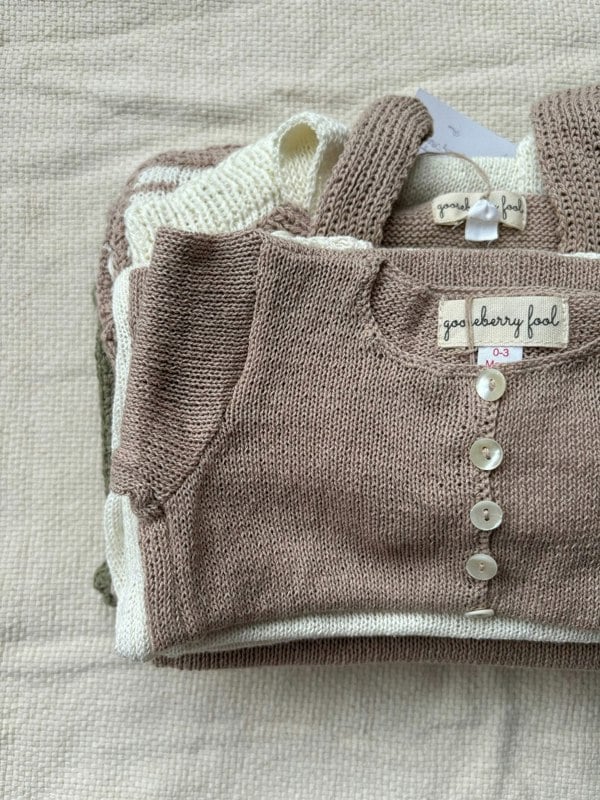 Gooseberry Fool Lightweight Organic Cotton Knit Cardigan