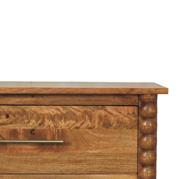 Artisan Furniture Solid Mango Wood Spindle 3-Drawer Chest