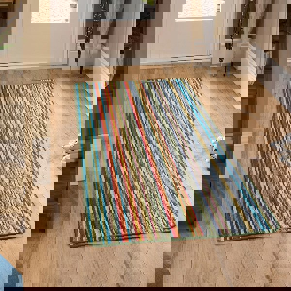 My Mat Stain Resistant Candy Multi Green Stripe