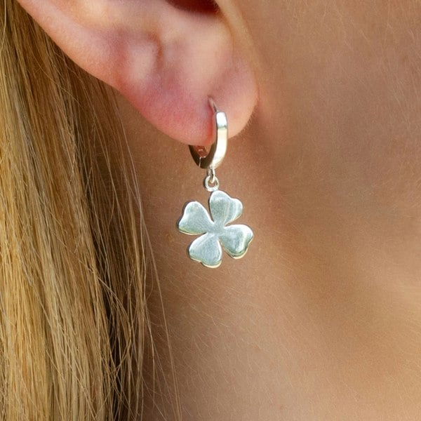 Sterling Silver Four Leaf Clover Earrings - MYLEE London