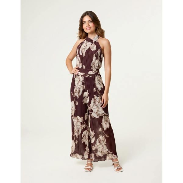 Blue Vanilla Pleated Halterneck Jumpsuit