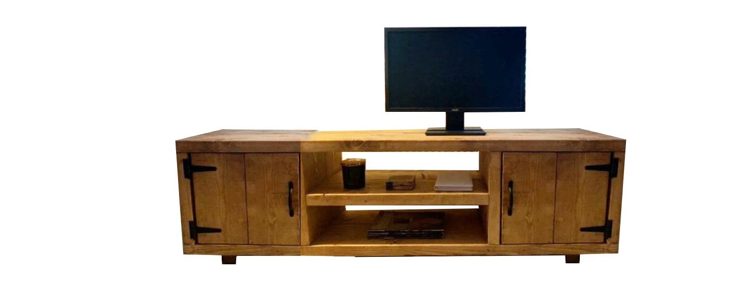 The Bespoke Carpentry Co Pine TV Stand with Storage - 2 Doors