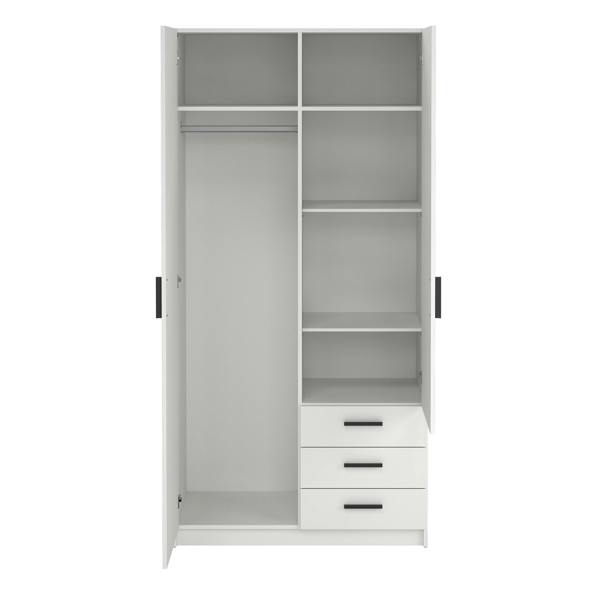 Furniture To Go Sprint Wardrobe with 2 Doors + 3 Drawers in White