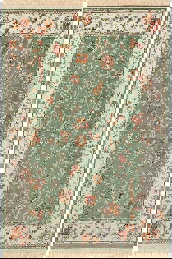 The Rugs Fringed Vintage Floral Rug - Timeless Elegance