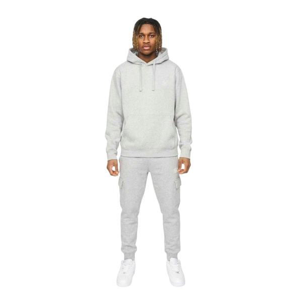 SikSilk Mens Logo Cargo Jogging Bottoms - Grey Marl - 