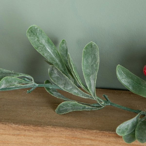 Samuel Alexander 1.90m Festive Garland with Green Seasonal Leaves and Red Berries
