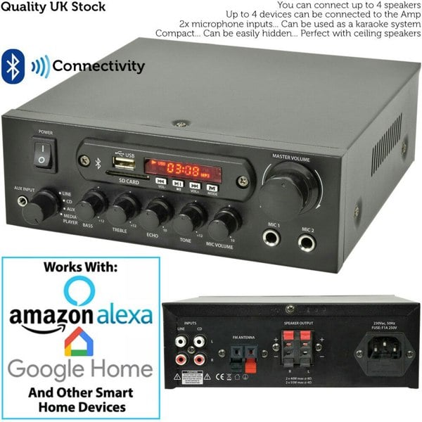 Bar Restaurant Bluetooth Wall Speaker System 110W Wireless Amp HiFi Music Kit