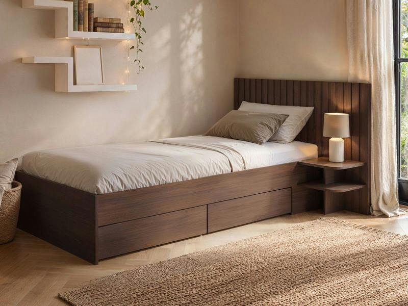 Taylor Single Bed with Side Table and Drawers