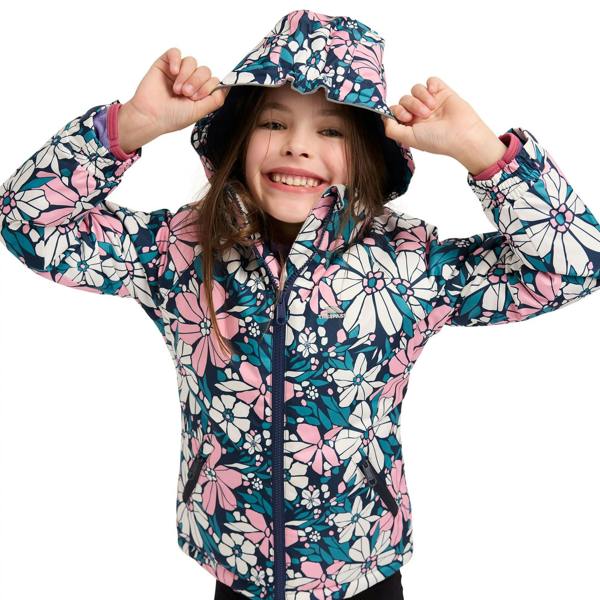 Trespass Girls Marla Flowers Waterproof Jacket - Sapphire Blue - 