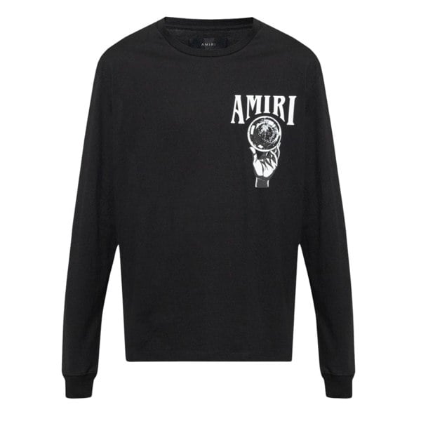 Amiri Crystal Ball Logo Long Sleeved T Shirt - Black