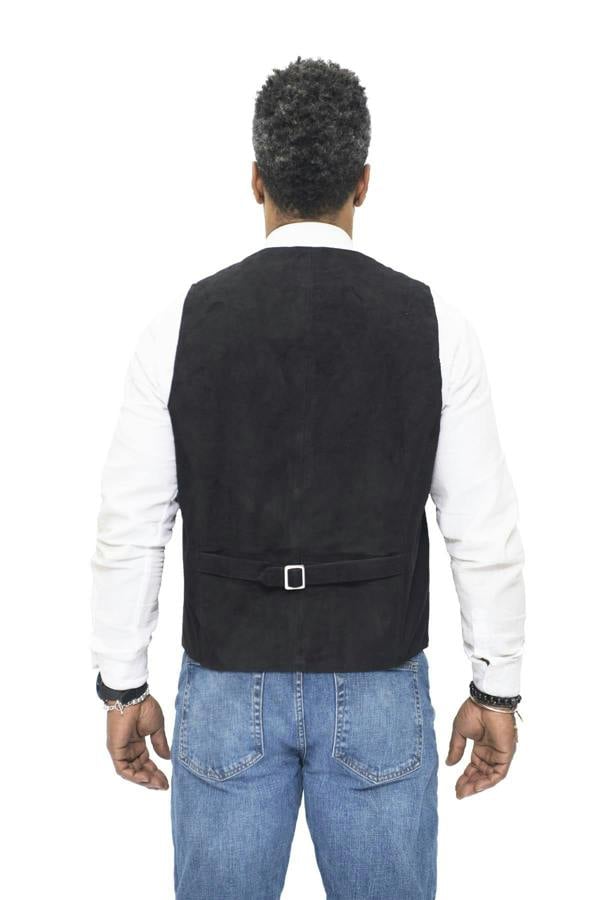 Infinity Leather Mens Classic Goat Suede Leather Waistcoat-Norwich