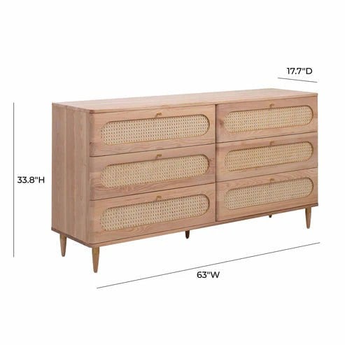 Furniture Edit Carmen Cane 6 Drawer Dresser