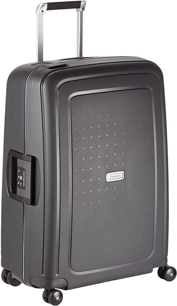 Dyzi S'Cure 75cm Black Large 4-Wheel Travel Spinner Suitcase