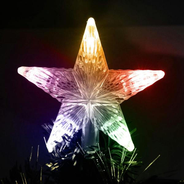 2ft to 7ft Pastel Stars and Baubles Fibre Optic Christmas Trees with LED Lights image 9