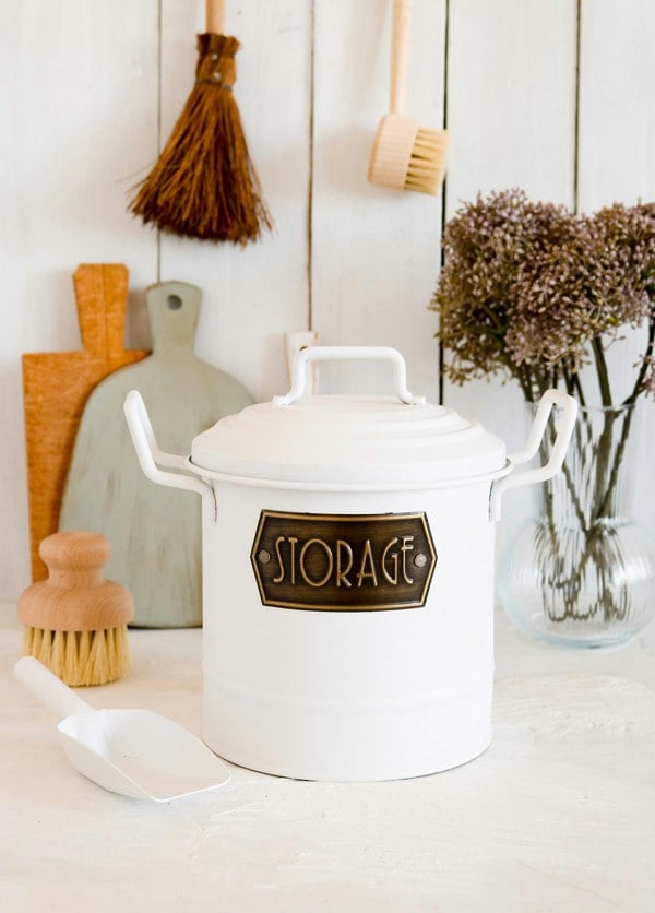 Rozi White Kitchen Storage Bin