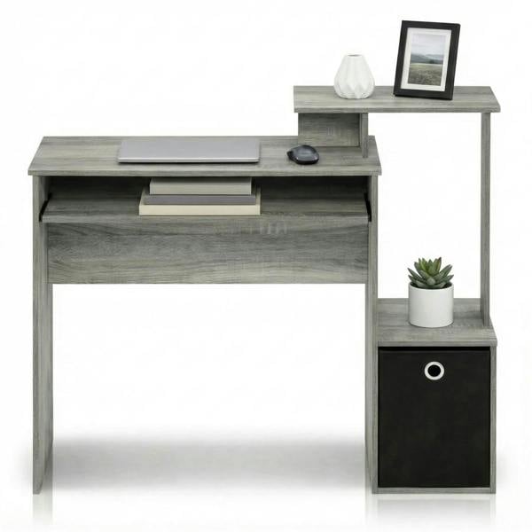 WALPLUS Econ Multipurpose Home Office Computer Writing Desk w/Bin, French Oak Grey Crafted for Practical Use and Stylish Living Spaces